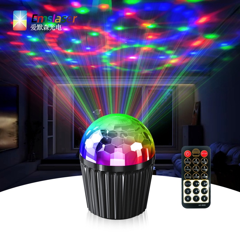 Led Rotating Stage Light Laser Sound-Controlled Flash Light Music Bar Light Stage Dj Beam Light Light Show Mini