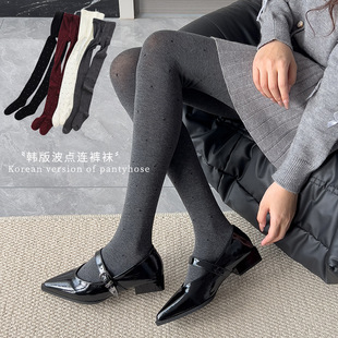 AMUSIVE polka dot pantyhose cotton with heel pantyhose slim fit slimming leggings show pantyhose pants