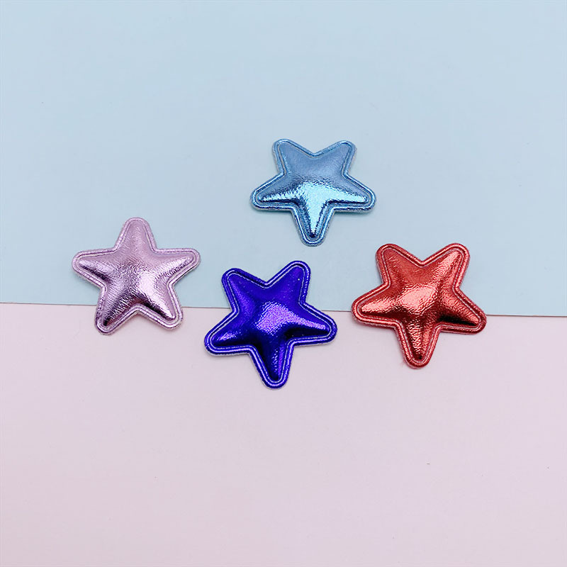 Accesorios de la joyería de bricolaje tela 2,5 cm PU estrella de cinco puntas horquilla para niños tocado bolsa papelería Decoración Accesorios estrella