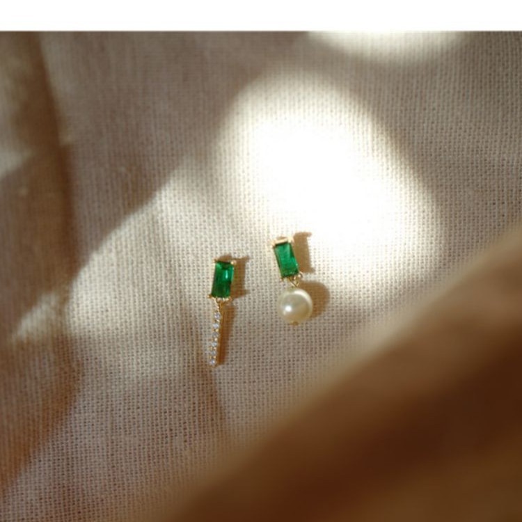 Drop Earrings Classification 1 Pair Quantity 1 Pair Retro Geometric Freshwater Pearl Inlay Gem Women's Drop Earrings