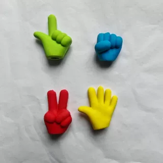 石头剪刀布橡皮擦 手指造型铅笔套文具批发颜色定橡皮擦奖励学生
