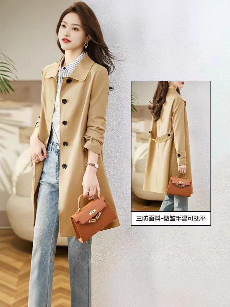 Длинная осенняя куртка, корейский стиль, яркий запоминающийся дизайн, приталенный крой, для подростков