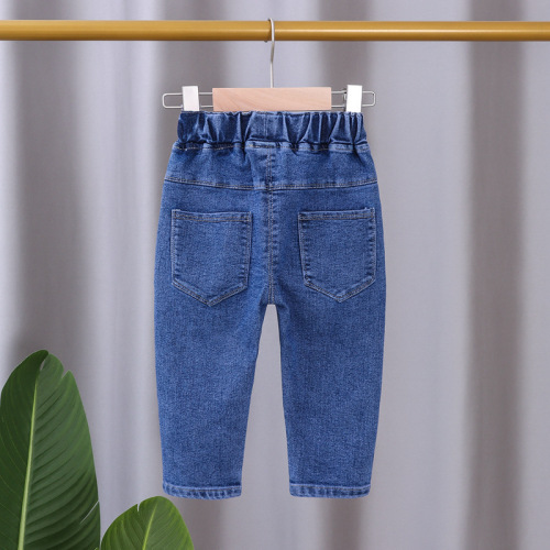 Girls' jeans spring and autumn 2024 new style loose autumn style children's Korean style embroidered denim baby pants