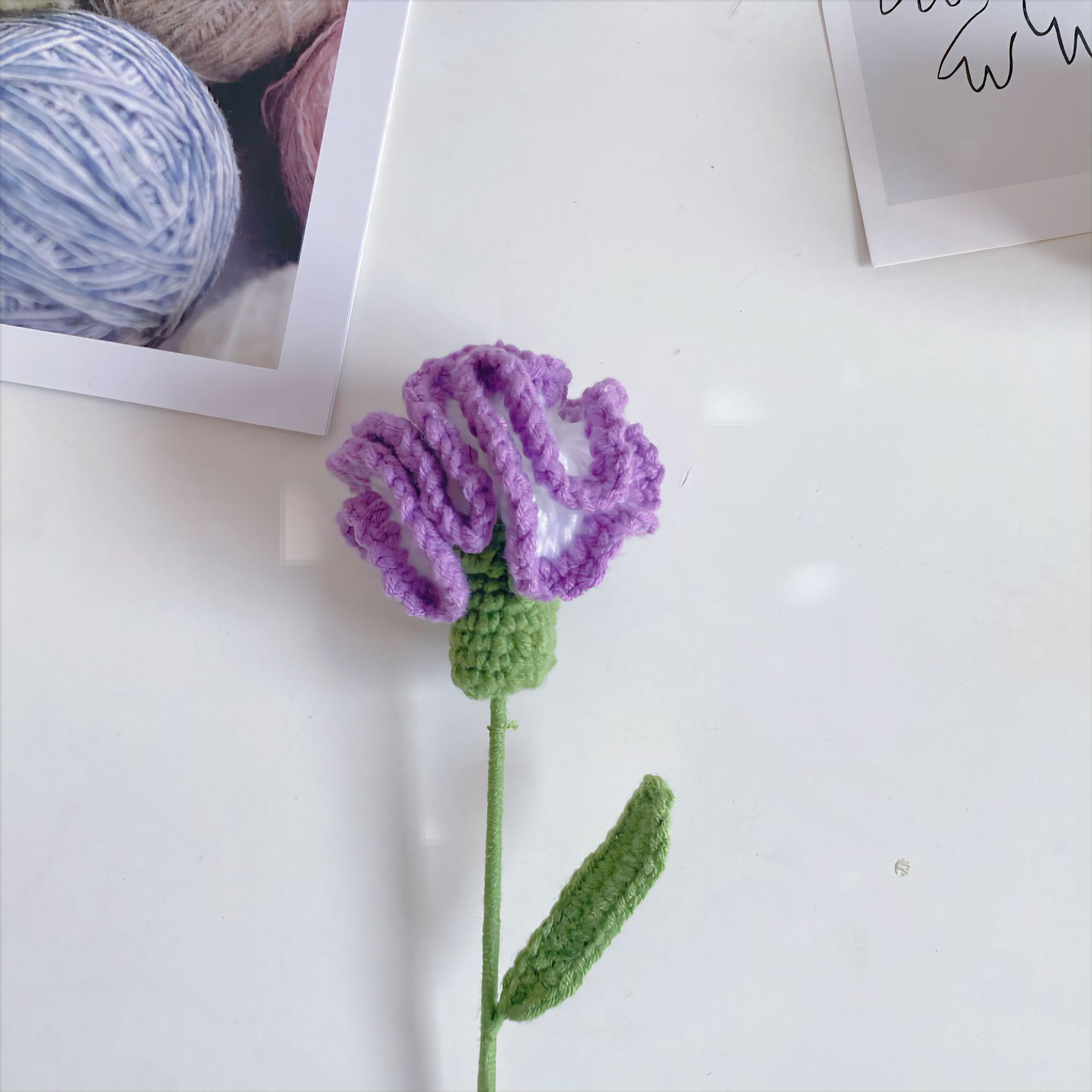 Romantic Flower Yarn Imitation Plants 1 Piece display picture 2