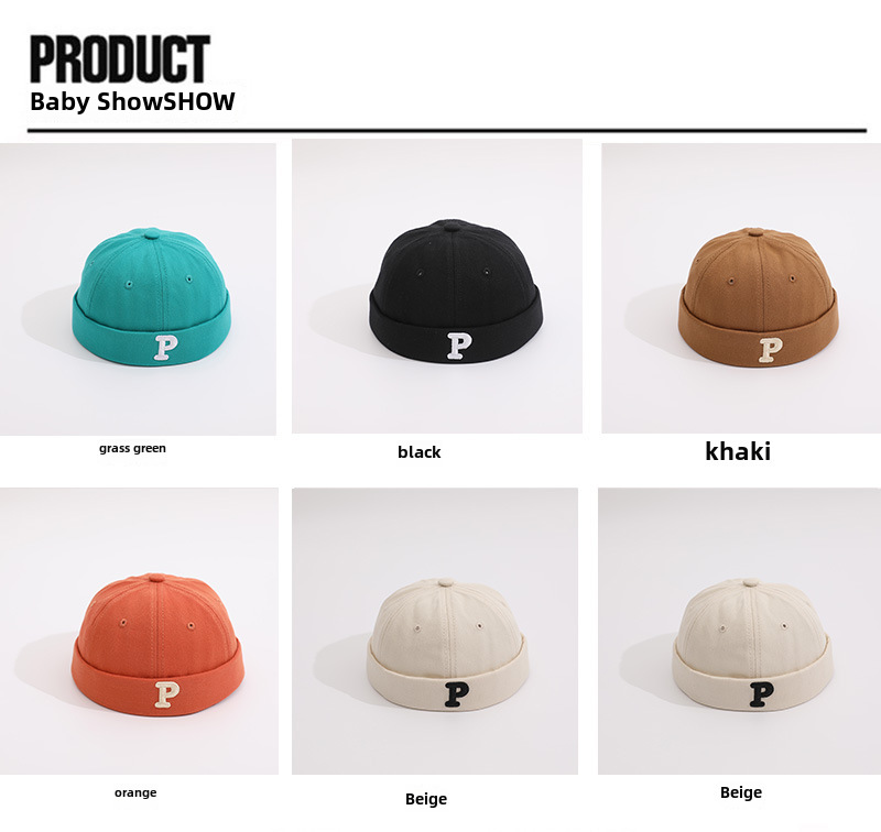 Chinese stijl docker hat voor kinderen p letter pompoen mutsen_voghion.com