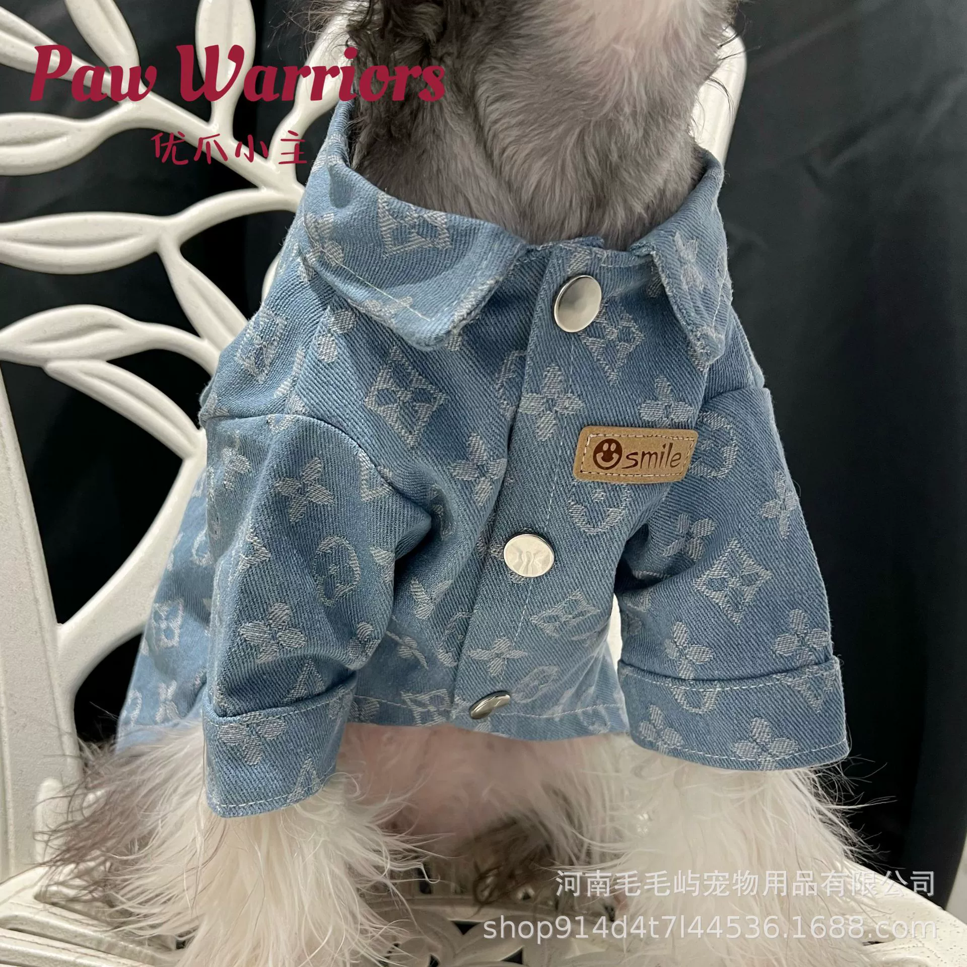 Джинсовая рубашка для больших собак, золотистый ретривер, самоед, гигантский корги, одежда для щенков, модный бренд Teddy Bichon West Highland Cat