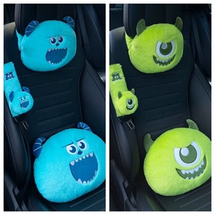 Cartoon car seat belt shoulder pad cute creative four seasons universal car headrest neck pillow car interior accessories