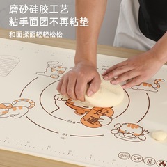 Good Fortune Cat Food-Grade Silicone Dough Rolling Mat with Added Thickness and Weight, Cartoon Pattern Silicone Mat