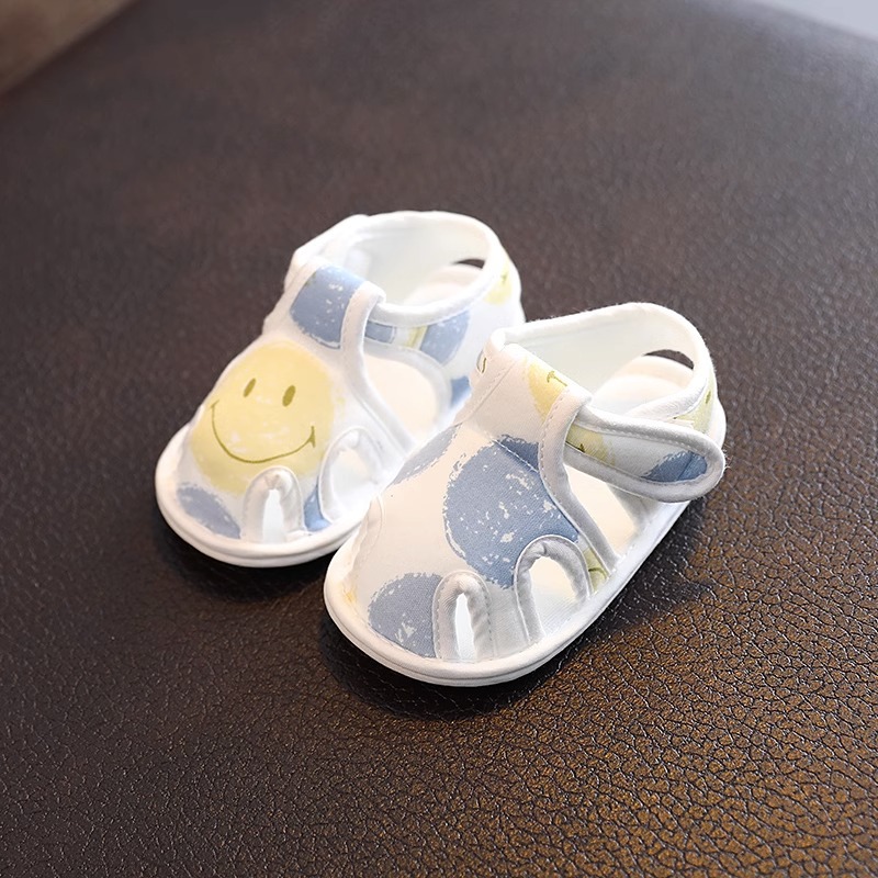 Summer 0-1 Year Old Newborn Baby Non-Falling Shoes 3-67-12 Months Male and Female Baby Toddler Shoes Soft Sole Cloth Shoes Flats