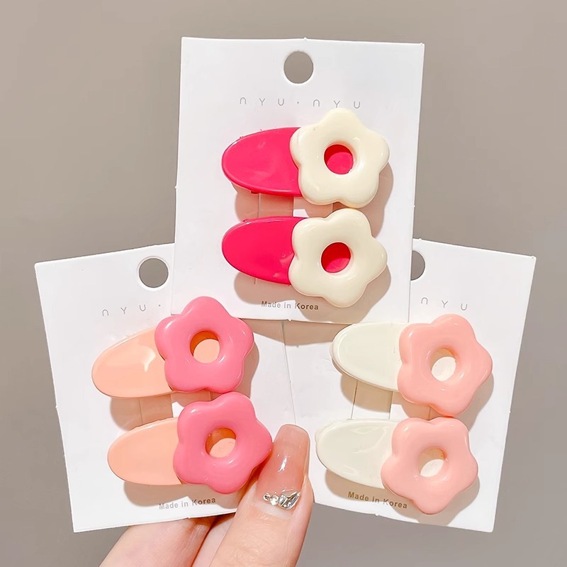 Rosa horquilla femenina 2024 Nueva horquilla BB clip frente flequillos laterales horquilla rota lindo clip de dopamina otoño