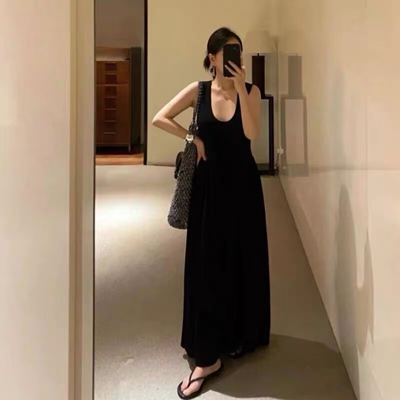 DL1190 black tea break dress summer 2022 new high sense of cold with Hepburn wind small black skirt DL1190 black tea break dress summer 2022 new high sense of cold with Hepburn wind small black skirt