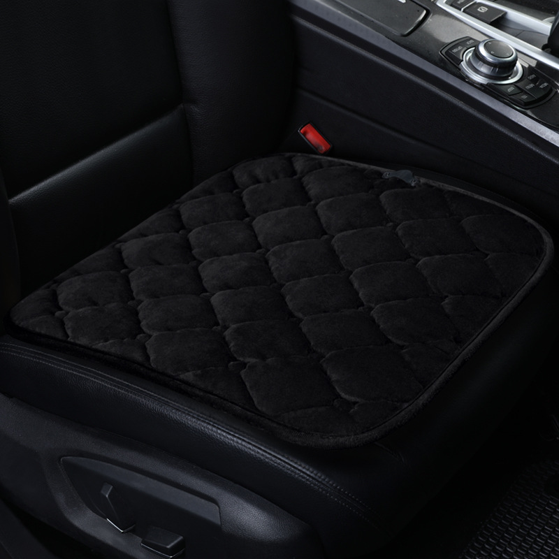 Qìchē USB Car Heated Seat Cushion Winter Plush Non-Slip 5V (Multi-function pad) - one-gear-usb-interface-with-button-switch-small-square-cushion-black