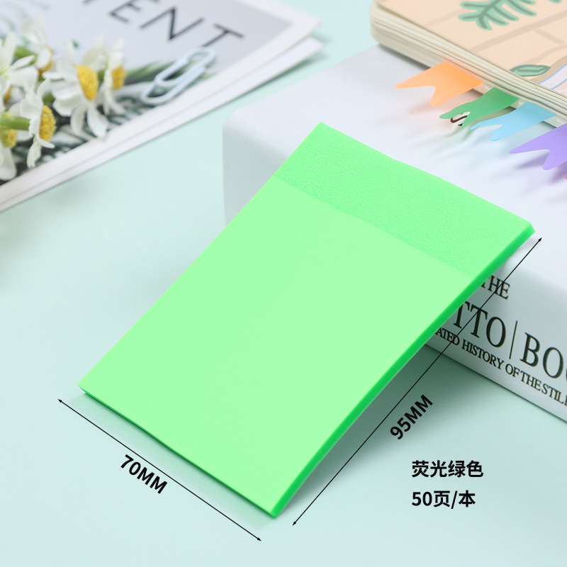 Directo de fábrica transparente nota adhesiva de color nota adhesiva Morandi etiqueta de color de plástico PET nota fuerte etiqueta adhesiva