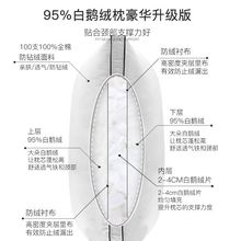 羽绒枕95白鹅绒枕家用五星级酒店柔软芯枕芯羽绒枕头护颈