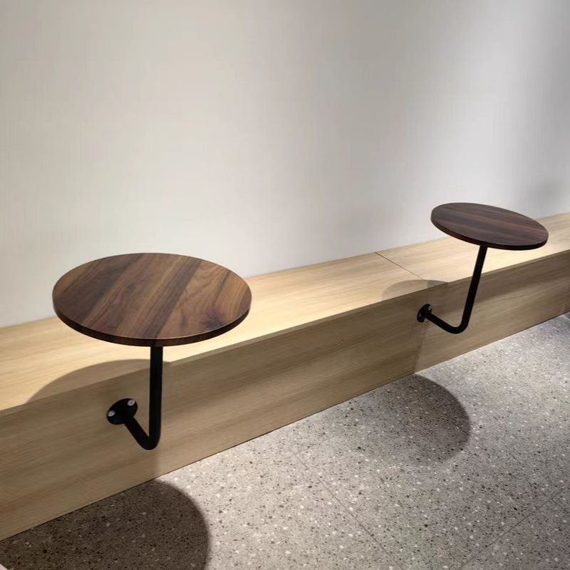 Modern Milk Tea Beverage Shop Cake Shop Cafe Internet Celebrity Wall-mounted Small Round Table Wall-mounted Wall-mounted Table Card-holder Table