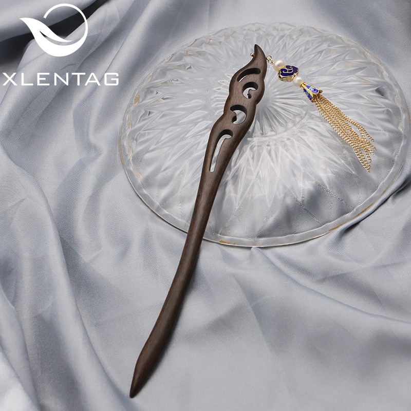 Natural perla horquilla hailanbao barroco doble capa flor paso sacudida hanfu tocado borla accesorios para el cabello al por mayor
