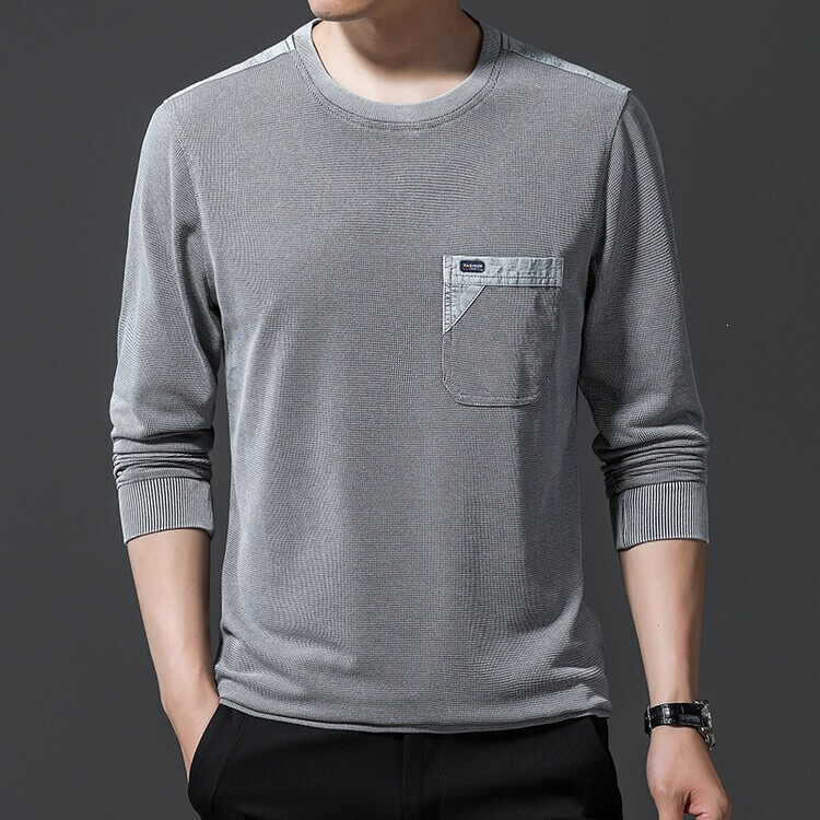 2026 new solid-color crew-neck T-shirt, autumn/winter men's long-sleeve T-shirt, loose and casual, suitable as an undershirt, direct from the manufacturer for cross-border sales 2026 new solid-color crew-neck T-shirt, autumn/winter men's long-sleeve T-shirt, loose and casual, suitable as an undershirt, direct from the manufacturer for cross-border sales