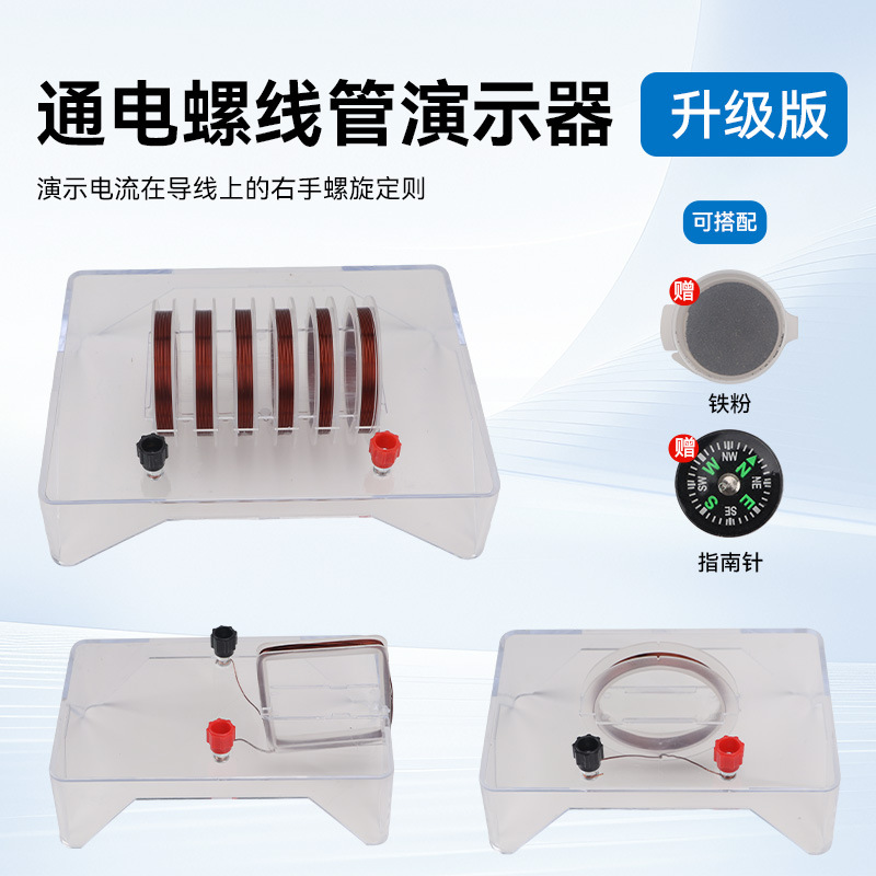 电流磁场演示器分体式通电螺线管导线产生磁场方形环形线圈可投影