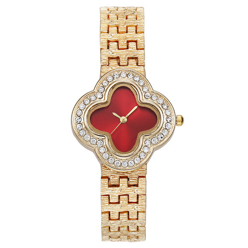Foreign trade cross-border hot sale fashion four-leaf clover diamond ladies watch women's watch mother-of-pearl dial quartz watch wholesale