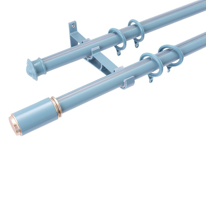 Cortina de aleación de aluminio barra romana cortina pista carril de deslizamiento simple lateral montado superior barra de cortina barra Romana