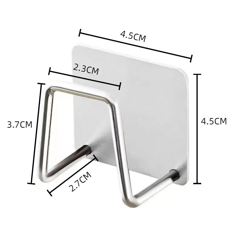 Acero inoxidable drenaje de agua marco de tabla de corte para cocina sin perforación adhesiva esponja de almacenamiento percha gancho de agua de acero