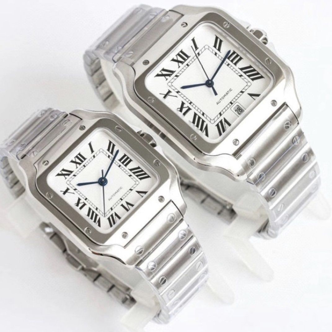 Suitable for Kajia Santos Roman Square Men's Quartz Electronic Watch with Diamonds, Fashionable Couple Cross-Border Foreign Trade