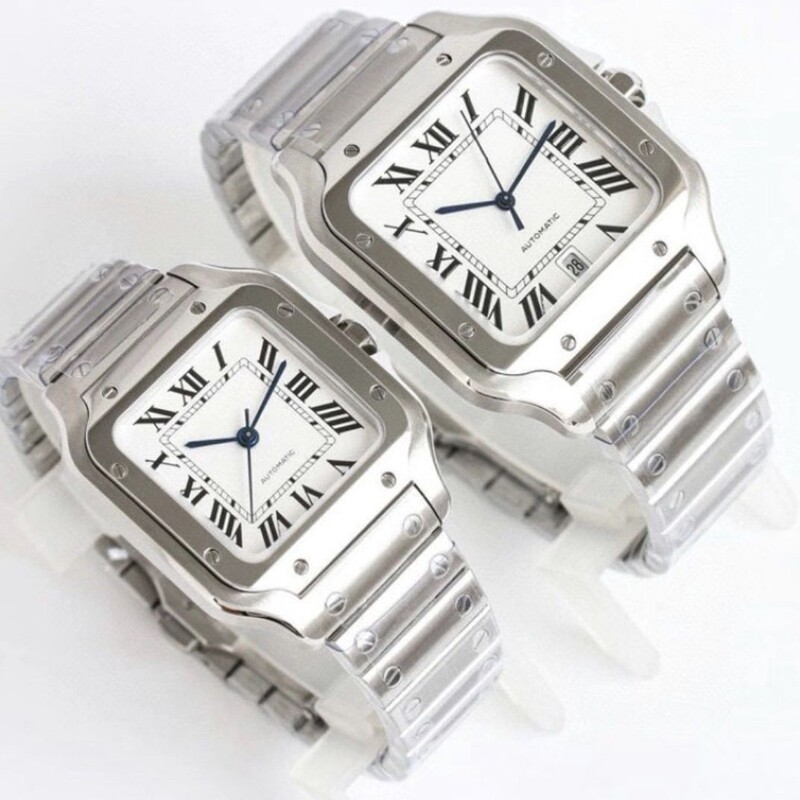 Suitable for Kajia Santos Roman Square Men's Quartz Electronic Watch with Diamonds, Fashionable Couple Cross-Border Foreign Trade