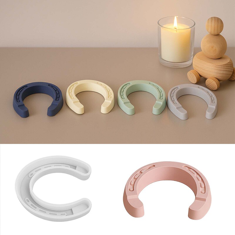 胖丫丫diy跨境热销滴胶模具 马蹄铁硅胶模具树脂手工DIY石膏模具|undefined