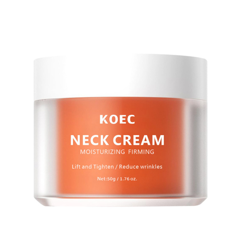 KOEC跨境淡纹保湿面霜50g英文滋润补水橙色护颈霜tk爆款现货批发|undefined