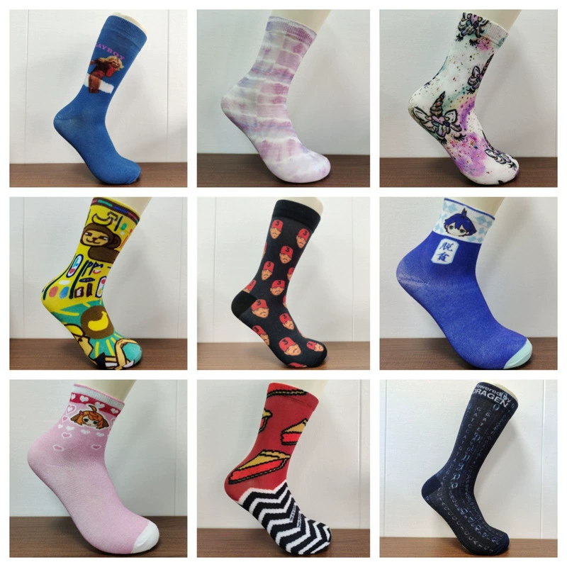 Европейские и американские уличные женские носки Носки с принтом 360 ° Носки средней длины Модные носки с героями мультфильмов Модные носки в японском стиле хип-хоп