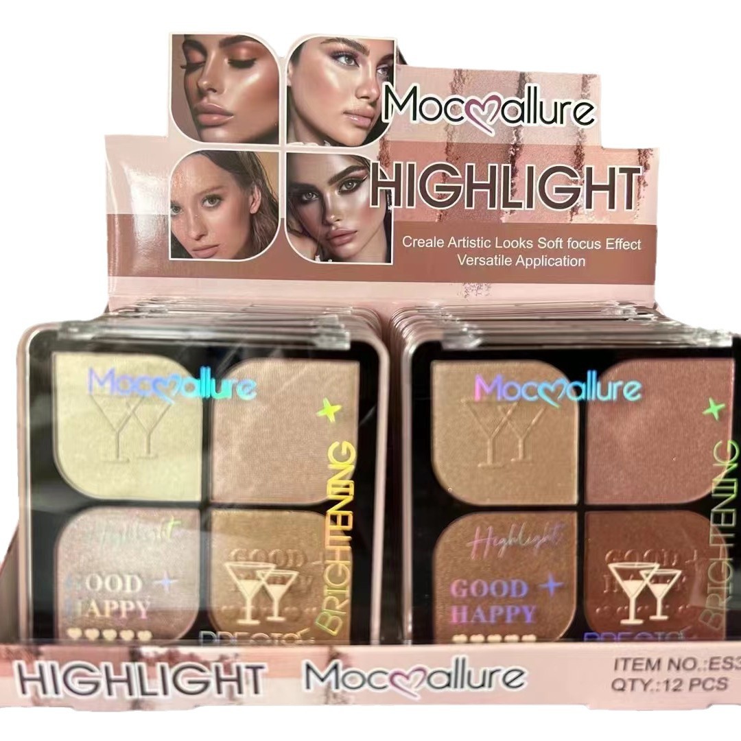Mocoallure nuevo comercio exterior transfronterizo especial para sombras de ojos multicolor mate perla tierra brillo alto disco de blush