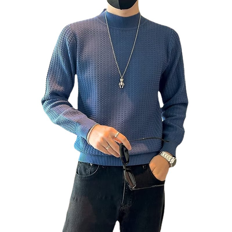 Demi-season solid color base Japanese trend knitted sweater for…