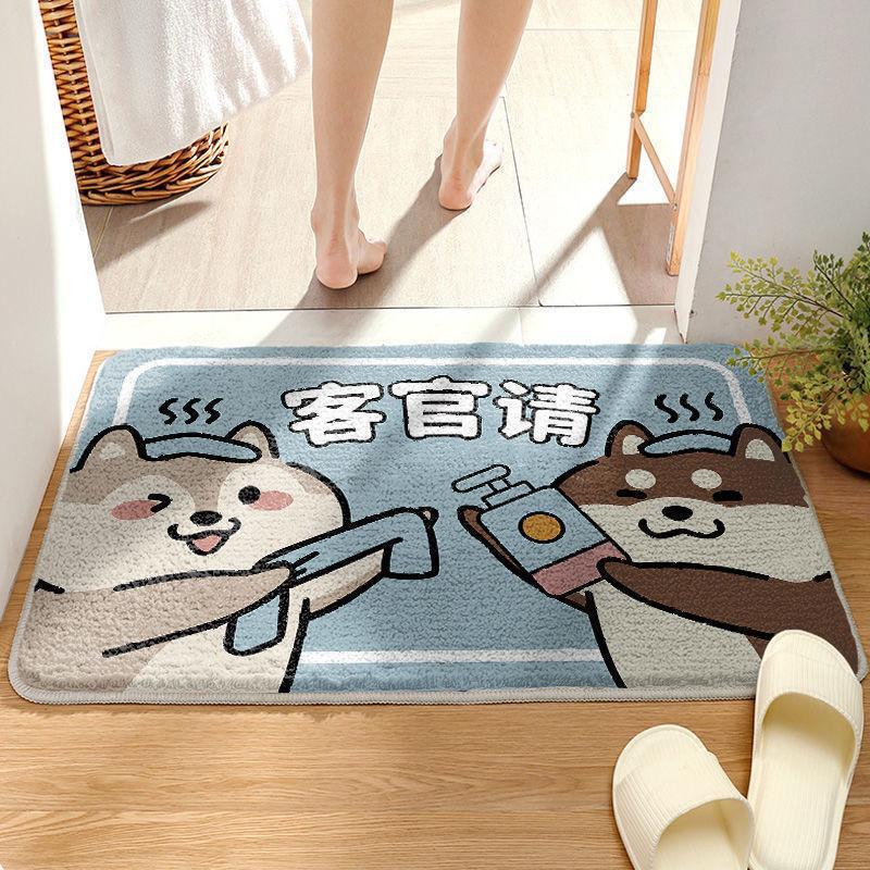 Cartoon imita alfombra de cachemira inodoro absorción de agua alfombra antideslizante en el hogar fábrica de alfombra de absorción de agua al por mayor