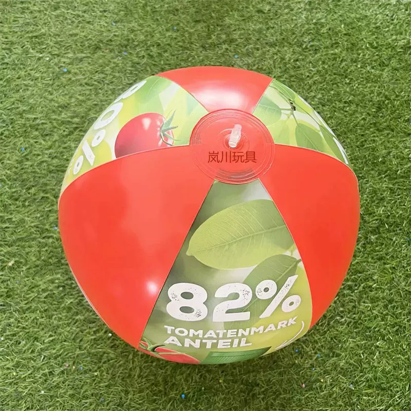 外贸新品PVC充气沙滩球UV印刷满版彩色戏水球儿童玩耍球质量保证