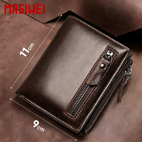 Vintage Versatile Men's Genuine Leather Wallet Short Style 80% off Cowhide Wallet Export Hot-Selling Rfid High-End Handmade Leather Wallet