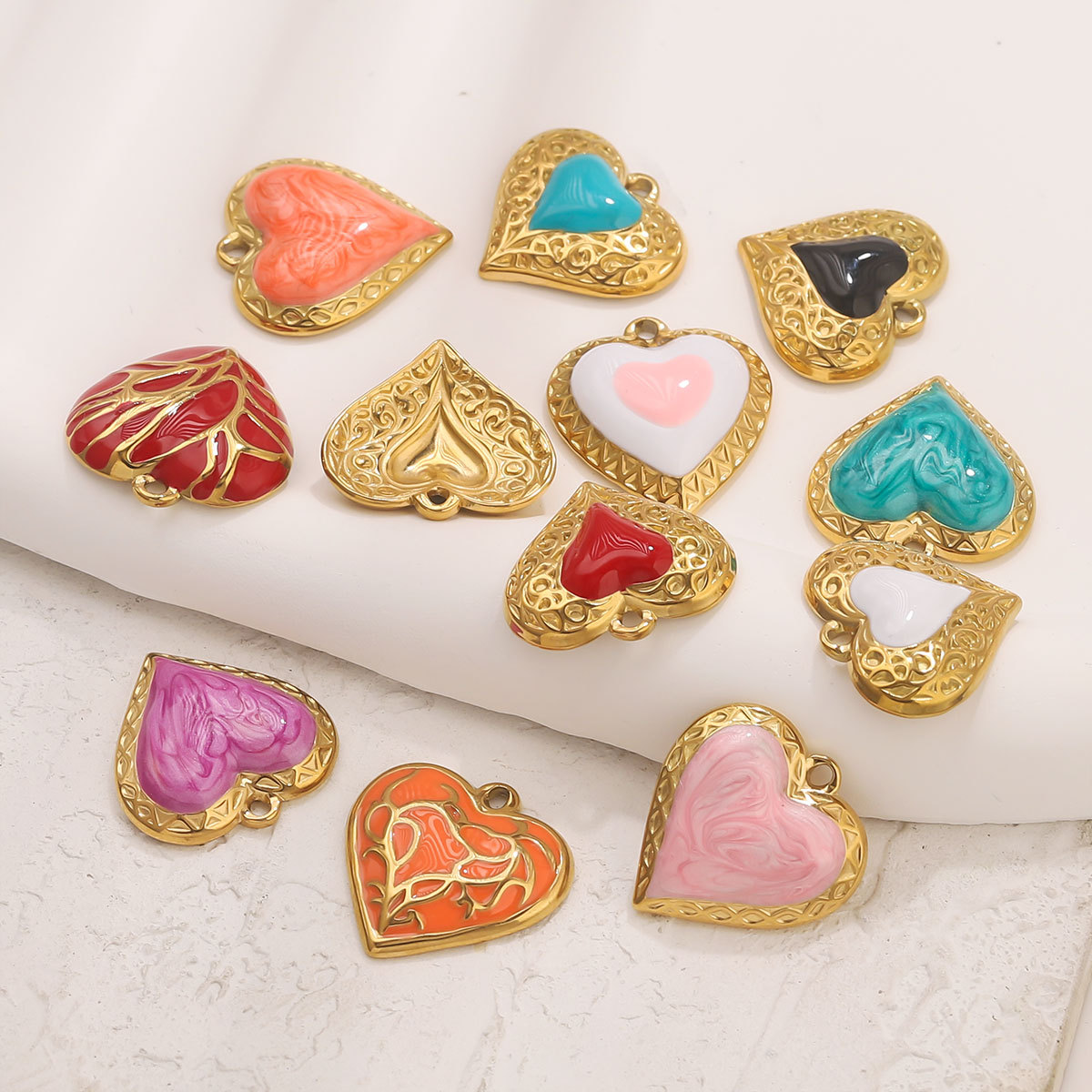 4g Weight PVD Coated Gold Plating Process Pendant Jewelry Making Type Real Gold Plated Plating Material 1 Piece 304 Stainless Steel PVD Coated Real Gold Plated Heart Shape Pendant Pendant