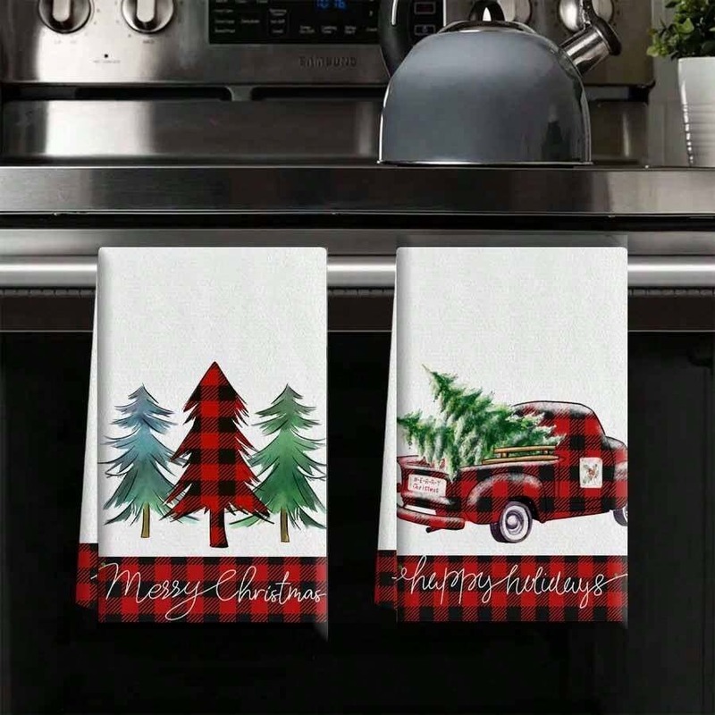 クロスボーダーアマゾンクリスマスクリエイティブたわしホームキッチンテーブル雑巾ディッシュタオルクリスマス装飾|undefined