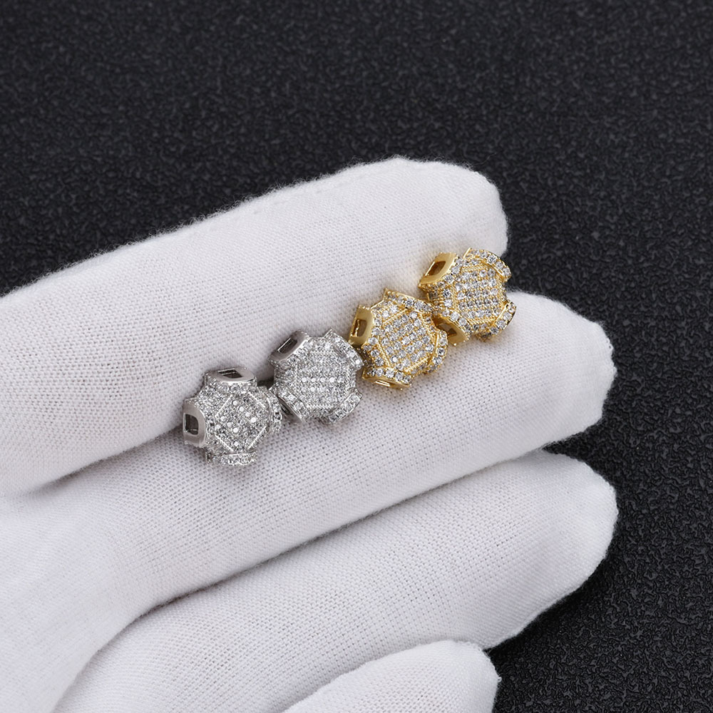 Hip Hop Persönlichkeit neue Volldiamant Herren Ohrringe trendigen Schmuck High-End-Zirkon Ohrringe_voghion.com