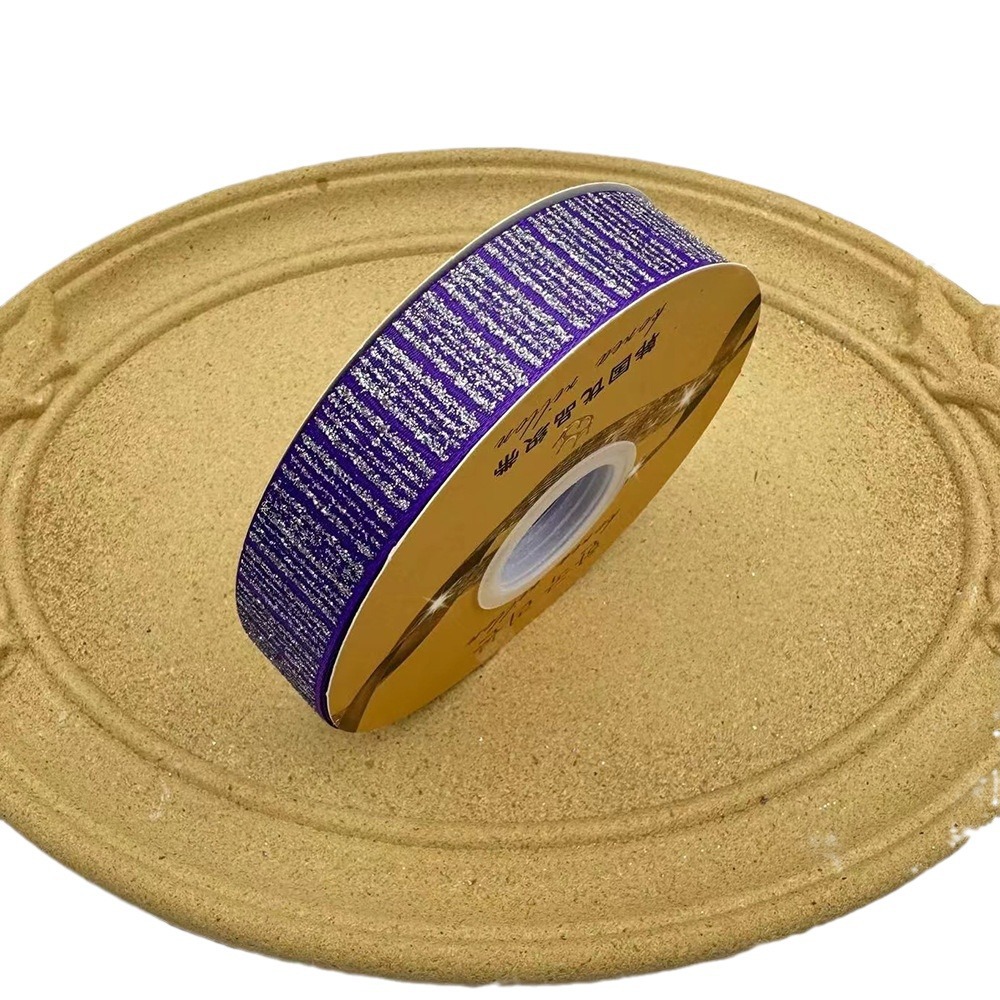 Nuevo 2,5 cm hilo plata Rosa rayas cinta Lolita bar bandeja DIY hecho a mano cinta de embalaje al por mayor