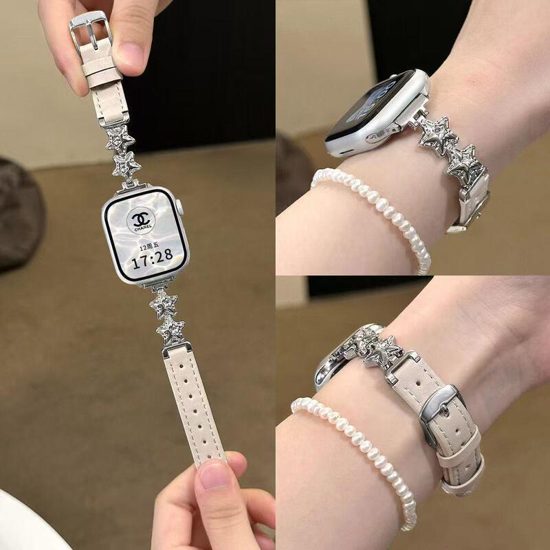 Suitable for Oppo Watchs/X2 Watch Strap Star Pattern Leather X2 Mini Pink Diamond Watch3/4Pro New 2 46mm