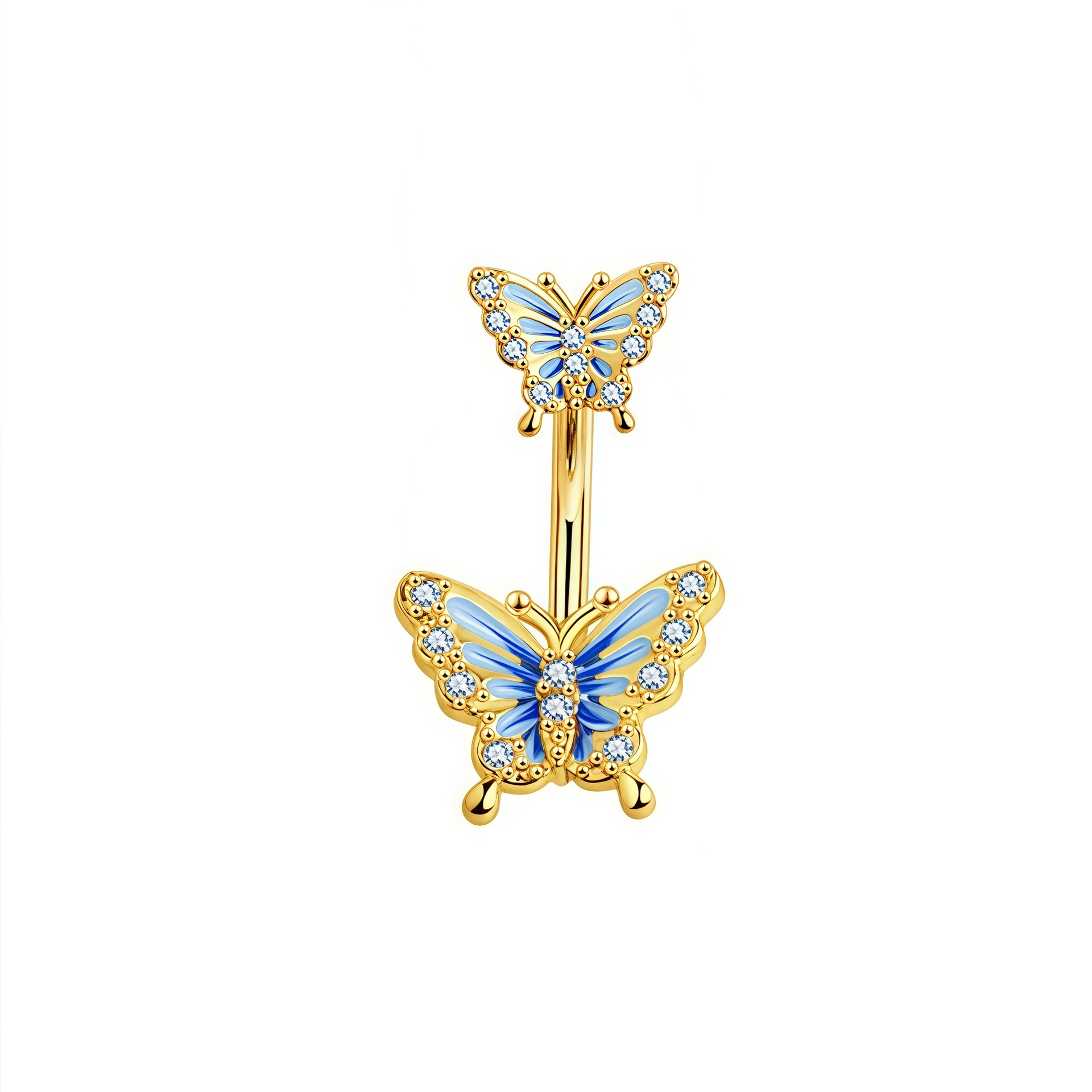 Amazons meistverkauftes grenzüberschreitendes Produkt: Schmetterlingsringe, kreative Bauchnabelpiercings mit Pailletten aus Harz, Körperschmuck zum Piercen_voghion.com