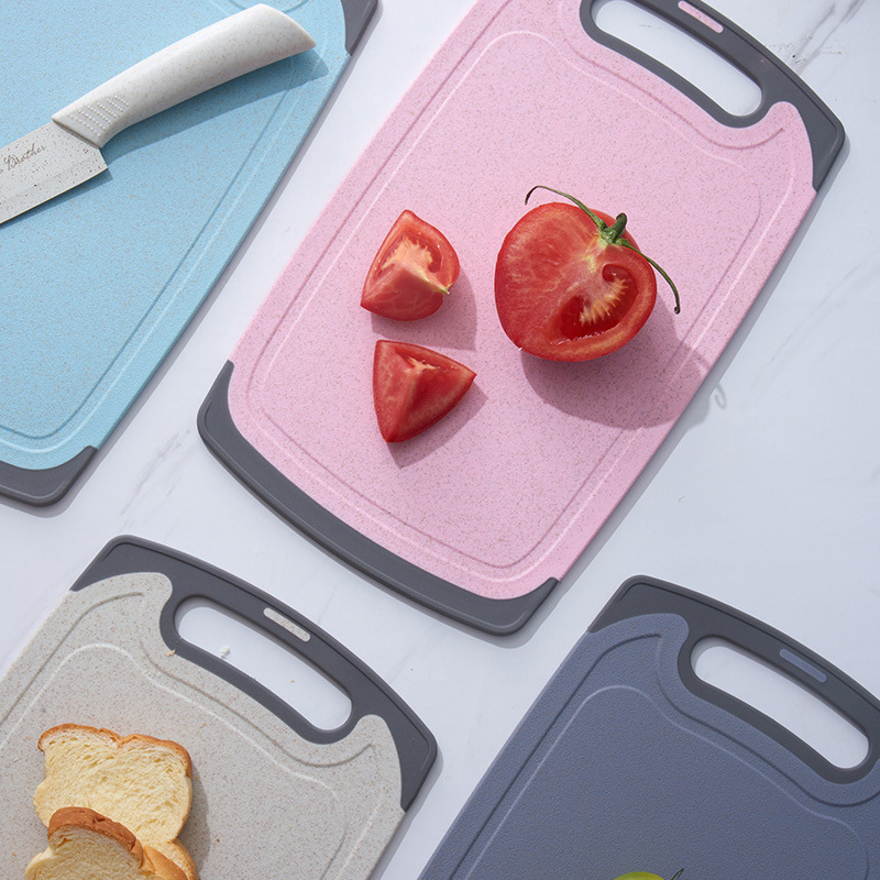 Wholesale Manufacturer of Wheat Straw Cutting Boards, Plastic Pincers, Non-slip Kitchen Cutting Boards for Food Preparations and Fruits, Dual-Sided Small Countertops in Multiple Colors