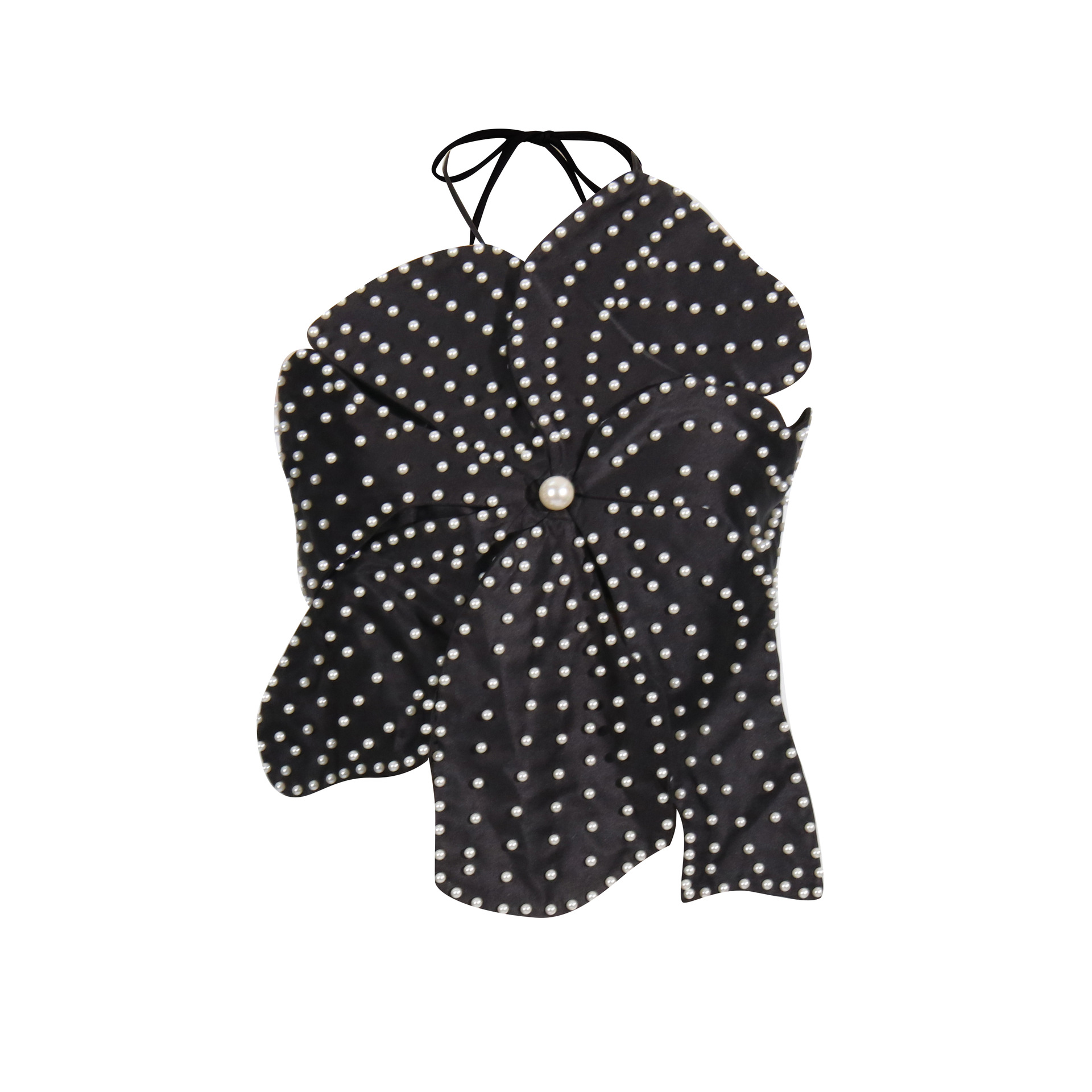 Dameskleding 2024 Lente en zomer Nieuwe sexy parel ingelegde driedimensionale bloemensplitsontwerp halternek tubetop vetertop voor vrouwen_voghion.com