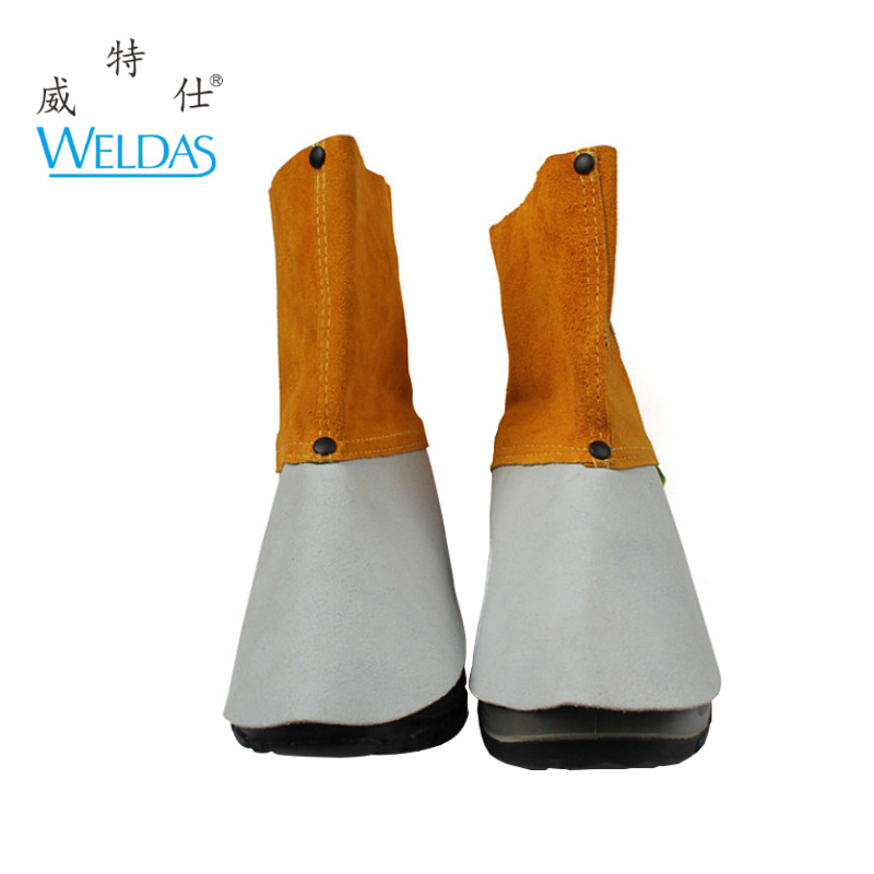 威特仕全牛皮革电焊防护脚盖 焊接耐高温鞋套 焊工作业防火护腿盖