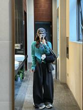 小个子爱心纽扣长袖针织毛衣女2024秋季新款宽松时尚保暖百搭外套