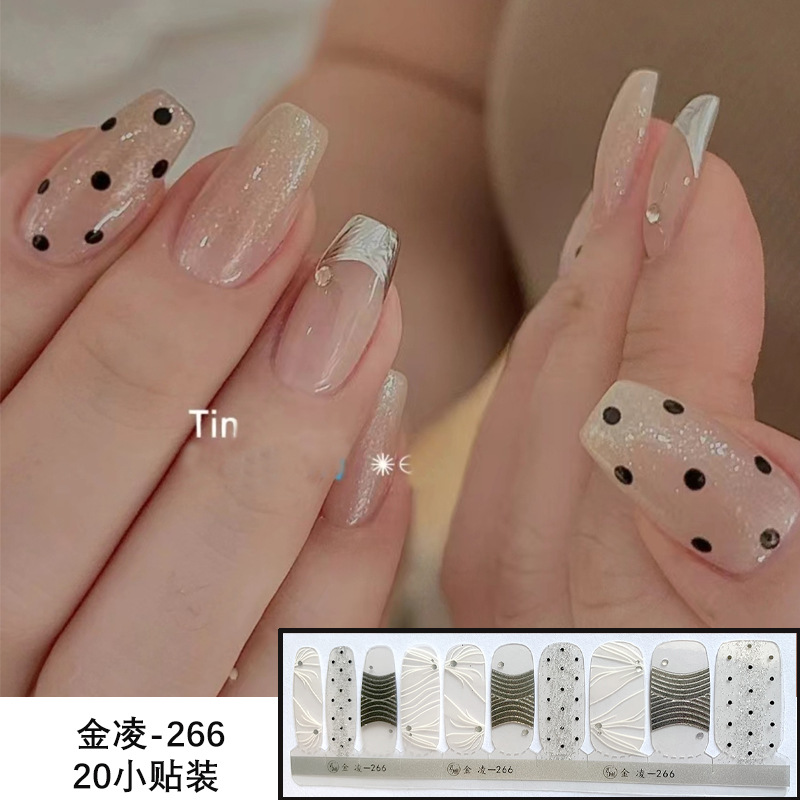 Nuevo 20 pegatinas de uñas 20 pegatinas de dedo completo para hornear pegatinas sin lámpara en stock pegatinas de uñas transfronterizas al por mayor