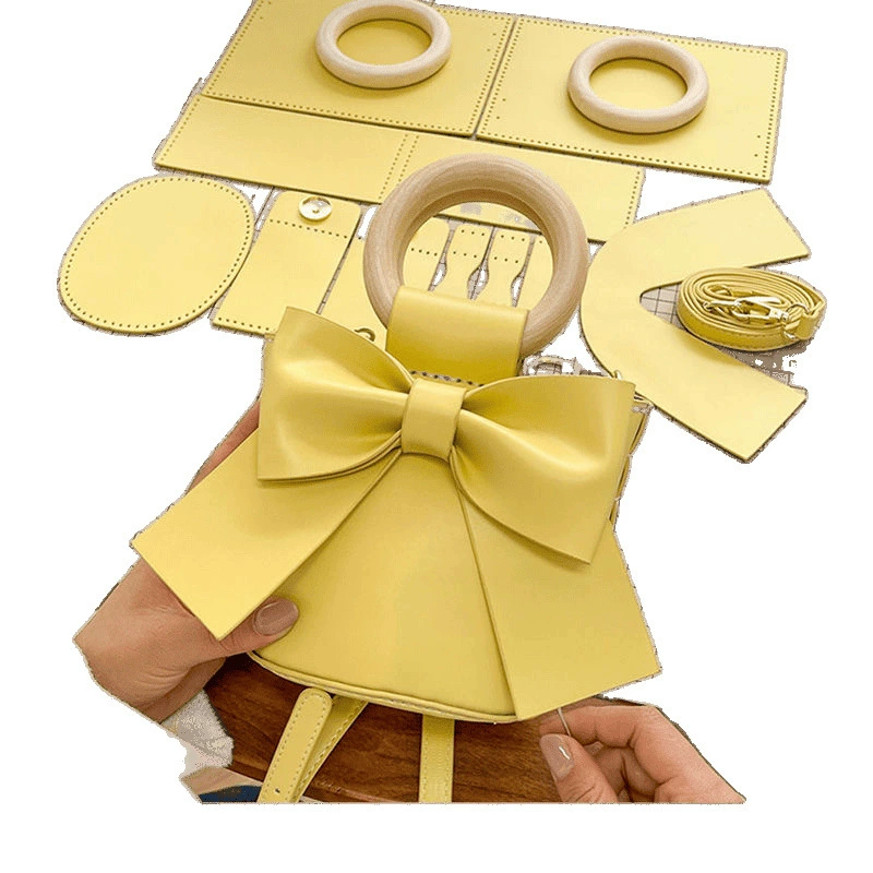 Сумка через плечо с бантом, кошелек, ведро, handmade