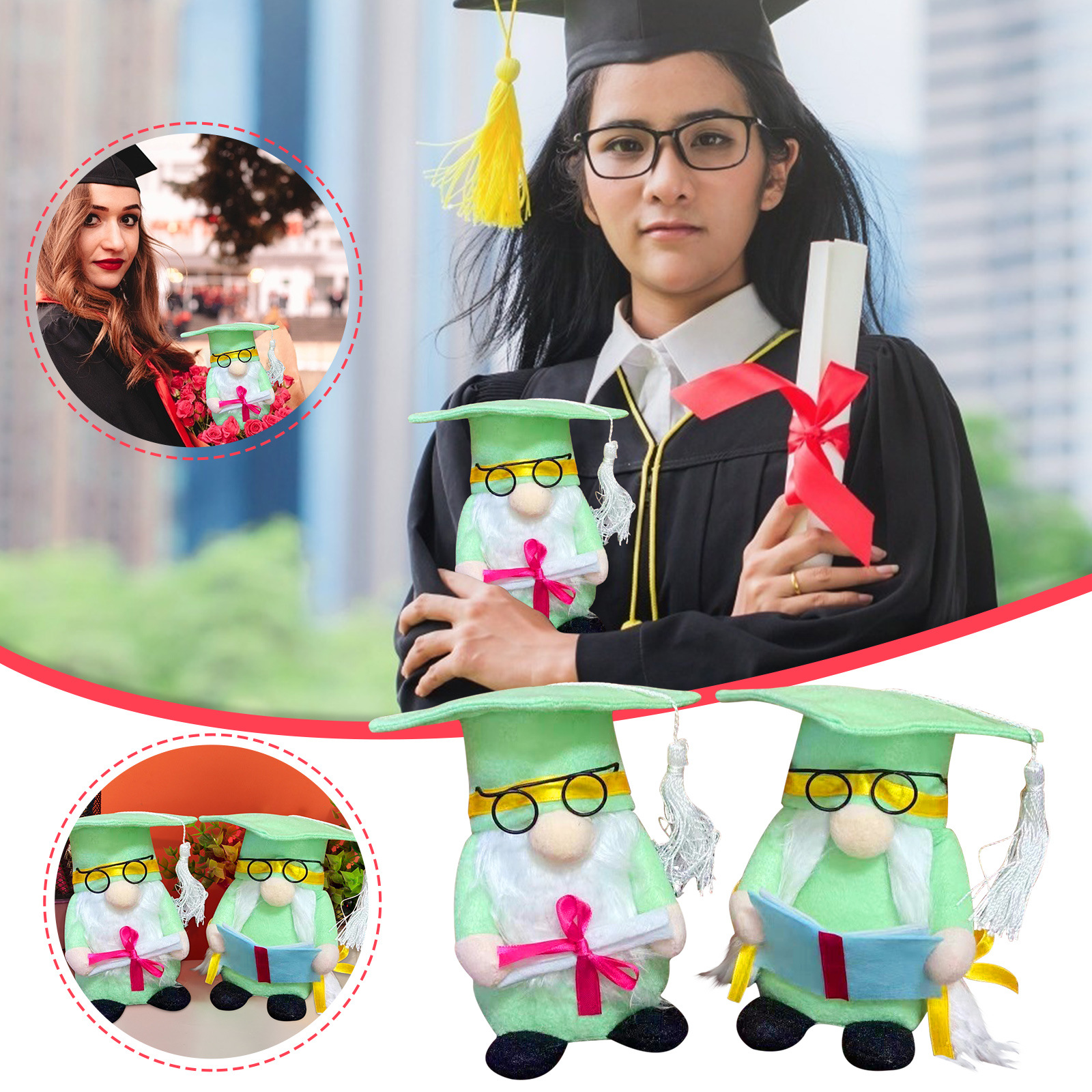 Graduation Season Love of the Harbor Plush Doll Cute Doctor's Cap Academic Gown Graduation Figurine Commemorative Gift Manufacturer Wholesale