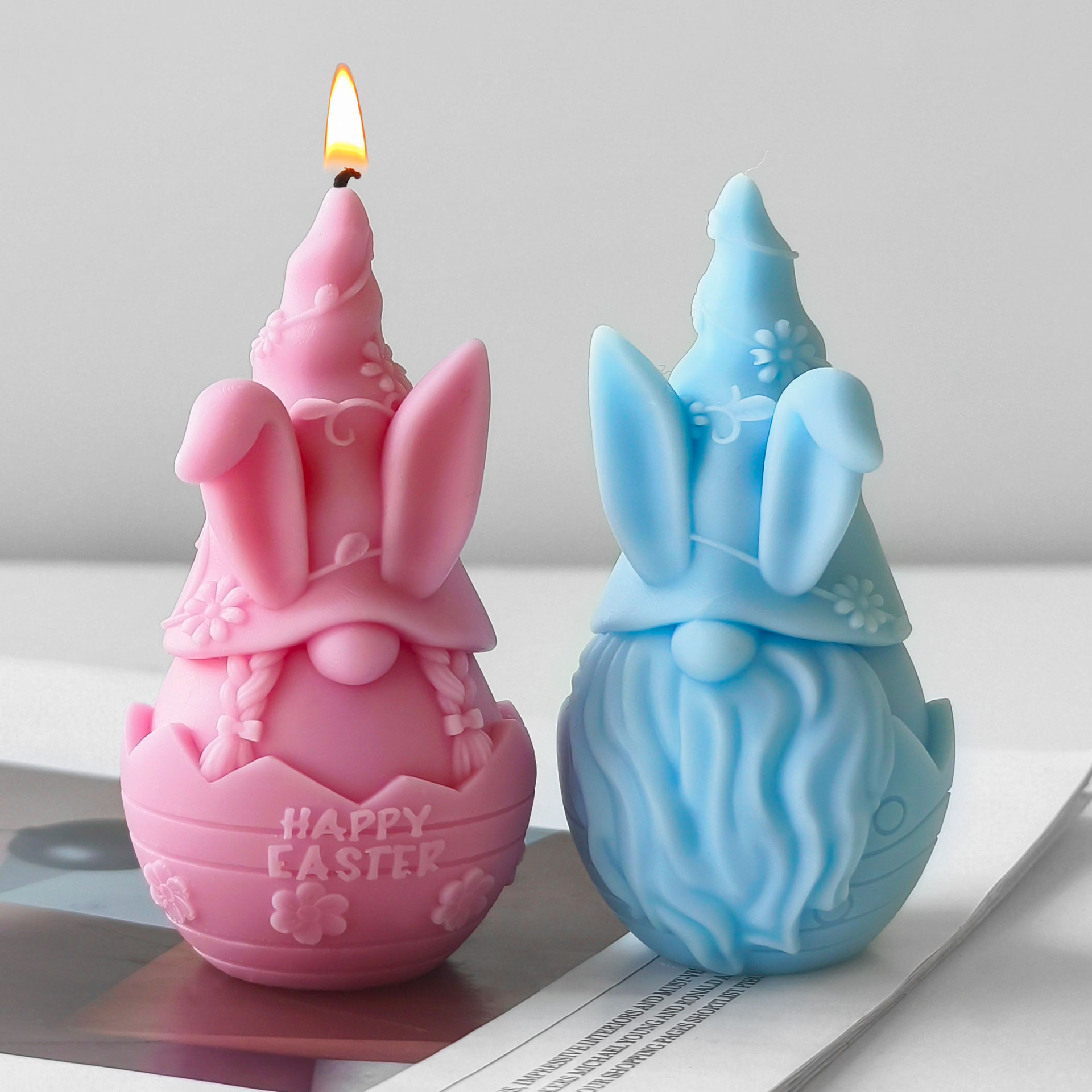 Jiahuimei enano aromaterapia vela molde de silicona DIY Pascua yeso decoración casera hecha a mano jabón abrasivo herramienta