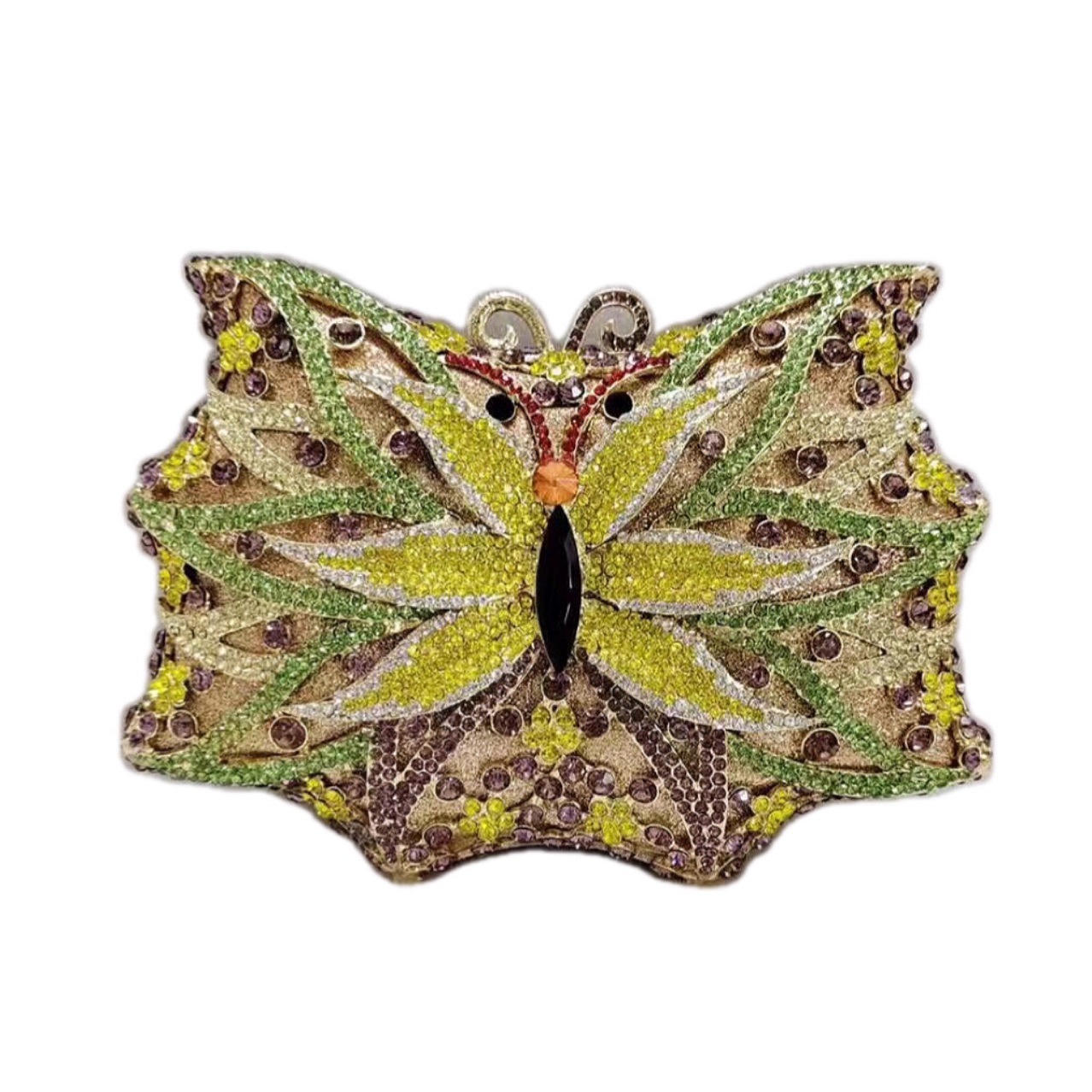 * Nuevo paquete de diamantes de mariposa transfronteriza bolso de diamantes de banquete europeo y americano bolso de mano Butterfly Purse Bag
